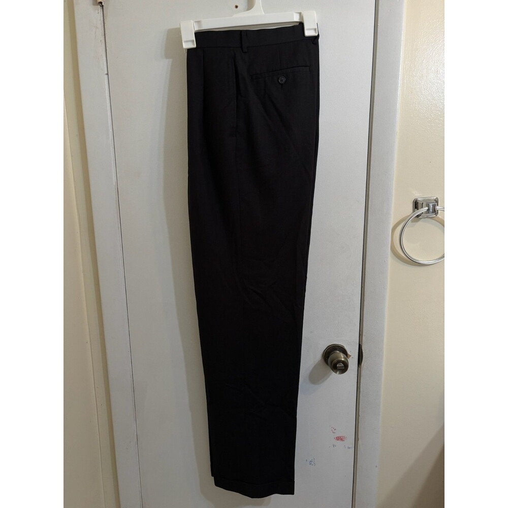 Men's Van Heusen Dress Pants P34L x 34L Black - Picture 3 of 5